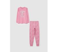 OVS KIDS, Pigiama In Cotone Bio Con Stampa Bradipo, Bambina, Rosa, Taglia: 14-15
