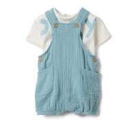OVS KIDS Set azzurro e bianco in puro cotone da neonato
