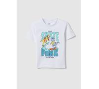 OVS KIDS, T-shirt In Puro Cotone Bianca Da Bambino Oversize Fit Con Dinosauri, Bianco, Taglia: 4-5