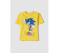 OVS KIDS, T-shirt In Puro Cotone Gialla Da Bambino Regular Fit Con Sonic, Giallo, Taglia: 3-4