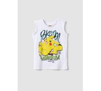 OVS KIDS, Tank Top In Puro Cotone Bianco Da Bambino Oversize Fit Con Pikachu, Bianco, Taglia: 3-4