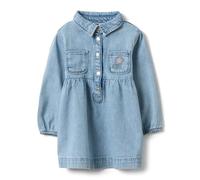 OVS Kids Vestito in Misto Cotone Azzurro da Bimba Regular Fit con Colletto