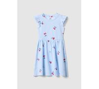 OVS KIDS, Vestito In Puro Cotone A Righe Azzurre Con Volant E Stampe Per Bambina, Multicolor, Taglia: 6-7