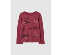 OVS, Maglia Da Bambina In Puro Cotone Rosso Regular Fit Con Stelle, Rosso, Taglia: 7-8
