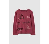 OVS, Maglia Da Bambina In Puro Cotone Rosso Regular Fit Con Stelle, Rosso, Taglia: 8-9