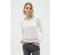 OVS, Maglione Bianco Con Profili A Contrasto In Misto Viscosa, Donna, Multicolor, Taglia: L