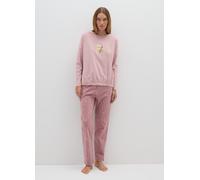 OVS, Pigiama A Righe In Puro Cotone Rosa Regular Fit Con Stampa, Donna, Rosa, Taglia: XXL