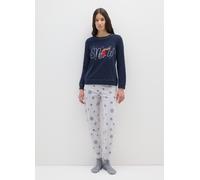 OVS, Pigiama In Pile Blu Regular Fit, Donna, Multicolor, Taglia: M