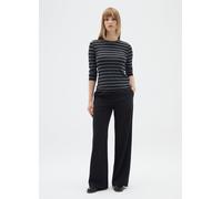 OVS, T-shirt A Righe Grigia Elasticizzata A Maniche Lunghe, Donna, Nero, Taglia: S