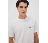 OVS, T-shirt Bianca In Puro Cotone Jersey E Stampa "water Your Flowers" Regular Fit, Uomo, Bianco, Taglia: L