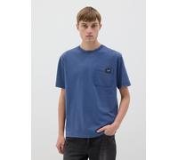OVS, T-shirt Da Uomo In Puro Cotone Blu Regular Fit Con Taschino, Blu, Taglia: S