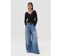 OVS, T-shirt Maniche Lunghe Scollo Serafino, Donna, Nero, Taglia: S