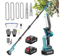 Ovshnrr 2 in 1 Potatore Telescopico, Mini Motosega con 2 Batteries, 6/8 Pollici Sega a Batteria per Potatura, È Possibile Giuntare 4 Lunghezze, Motosega Elettrica per il Taglio del Legno Giardini
