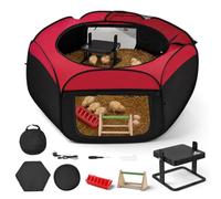 Ovshnrr Brooder Box per pulcini, box a doppia porta con piastra riscaldante per allevare, mangiatoia e abbeveratoio per pulcini, recinzione portatile per pulcini, anatre e quaglie