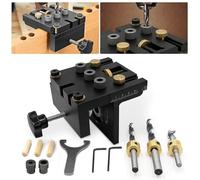 Ovshnrr Dima per Fori a Tasca Kit di Dima per Spinatura Legno Guida di Foratura per Angolo Posizionatore Localizzatore di Fori Obliqui Carpentieri Guida di Perforazione Regolabile