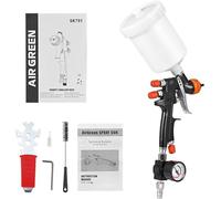 Ovshnrr HVLP Pistola a Spruzzo Aerografo Mini Pistola Per Verniciare Professionale con Ugello da 1,3 mm Set Pistola da Spruzzo con Alimentazione a Gravità 600CC