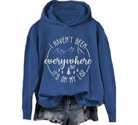 ovunque, ma è sulla mia lista camicie grafiche divertenti Non ero ovunque camicia maglione donne, Blu, 3XL