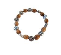 OVUNQUE PROTEGGIMI Braccialetto in Legno con medaglie di San Carlo Acutis, Bracciale elastico con Carlo Acutis e Calice Eucaristico