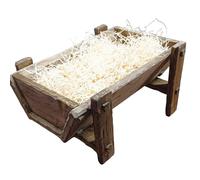 OVUNQUE PROTEGGIMI Culla in Legno per Gesù Bambino - Mangiatoia in Legno per Presepe - Artigianale, Vari Formati Disponibili - Made in Italy (41x26 cm)