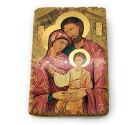 OVUNQUE PROTEGGIMI Icona Sacra in Legno massello di Abete. Cm 20x25. Vari soggetti. Produzione Artigianale Italiana (Sacra Famiglia)