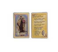 OVUNQUE PROTEGGIMI Immagini Santino, Set di 1 Immaginetta dei Santi con Preghiera Multilingua. con Medaglia Madonna Miracolosa. Holy Card. Plastificate. (Madonna del Carmine)