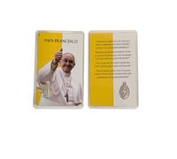 OVUNQUE PROTEGGIMI Immagini Santino, Set di 5 Immaginette dei Santi con Preghiera Multilingua. con Medaglia Madonna Miracolosa. Holy Card. Plastificate. (Papa Francesco)
