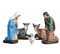 OVUNQUE PROTEGGIMI Presepe Completo cm 34 Composto da 5 Pezzi in Resina Realizzato e Dipinto a Mano
