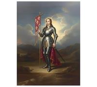 OVUNQUE PROTEGGIMI Quadro Religioso con Immagine dei Santi e Sante, Tela Canvas da Parete con Stampa Sacra, Decorazione Religiosa - Made in Italy (Santa Giovanna D'arco, 18 x 24 cm)