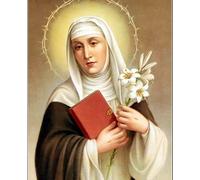 OVUNQUE PROTEGGIMI Quadro Religioso con Immagine dei Santi e Sante, Tela Canvas da Parete con Stampa Sacra, Decorazione Religiosa - Made in Italy (Santa Caterina da Siena, 30 x 40 cm)