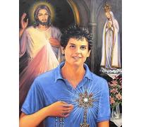 OVUNQUE PROTEGGIMI Quadro Religioso con Immagine dei Santi e Sante, Tela Canvas da Parete con Stampa Sacra, Decorazione Religiosa - Made in Italy (Carlo Acutis, 30 x 40 cm)