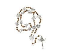 OVUNQUE PROTEGGIMI Rosario della Via Crucis in Legno Artigianale 59 cm - Rosario Devozionale per la Quaresima con Portarosario incluso
