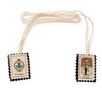 OVUNQUE PROTEGGIMI Scapolare San Giuseppe Moscati Sartoriale Made in Italy | Set da 1 Scapolare Religioso da Collo Artigianale in Panno Lenci e Tela di Cotone, Cordino 60 cm