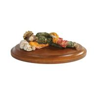 OVUNQUE PROTEGGIMI Statua di San Giuseppe Dormiente, Decorazione Religiosa in Resina Dipinta, 38 cm, 17 cm, 12 cm, per interni ed esterni, Papa Francesco (17 cm con base in legno)