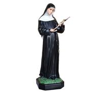 OVUNQUE PROTEGGIMI Statua di Santa Rita da Cascia in Resina, cm 80, per Interni ed Esterni, Statuetta di Santa Rita Realizzata e Dipinta in Italia (con occhi di vetro)