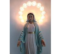 OVUNQUE PROTEGGIMI Statua Madonna Immacolata cm 50 in resina con aureola illuminata MADE IN ITALY