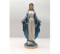 OVUNQUE PROTEGGIMI Statua Madonna Immacolata o Miracolosa in Resina, cm 40, perlata, per Interni ed Esterni, Statuetta della Madonnina Realizzata e Dipinta in Italia