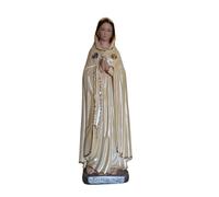 OVUNQUE PROTEGGIMI Statua Madonna Rosa Mistica in Gesso Madreperlato, 30 cm, Statuetta Maria Rosa Mistica di Montichiari, dipinta a mano, per interni.