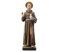 OVUNQUE PROTEGGIMI Statua San Francesco d' Assisi in legno della Val Gardena (32 cm)