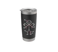 Ow Ow Ow Funny Cronico Dolore Consapevolezza Commedia Stick Personaggio Bicchiere termico in acciaio inox doppia parete