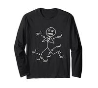 OW OW OW Funny Stickman Humorous Consapevolezza del Dolore cronico Maglia a Manica