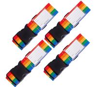 OW-Travel Cinghia per Valigia con Cinghie per Bagagli Pesanti. Cintura Valigia Personalizzata per Identificare la Valigie. Accessori Viaggio. Cinghie per Valigie. Arcobaleno 4 Pezzi