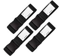 OW-Travel Cinghia per Valigia con Cinghie per Bagagli Pesanti. Cintura Valigia Personalizzata per Identificare la Valigie. Accessori Viaggio. Cinghie per Valigie. Nero 4 Pezzi