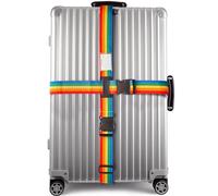 OW-Travel Cinghia per Valigia Croce con Cinghie per Bagagli Pesanti. Cintura Valigia Personalizzata per Identificare Valigie. Accessori Viaggio. Cinghie per Valigie Croce Arcobaleno