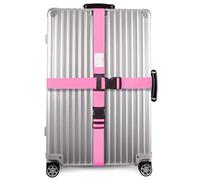 OW-Travel Cinghia per Valigia Croce con Cinghie per Bagagli Pesanti. Cintura Valigia Personalizzata per Identificare Valigie. Accessori Viaggio. Cinghie per Valigie Croce Rosa