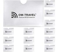 OW-Travel Custodie Blocco RFID - ANTI FRODE - La Protezione di Carte di Credito/Debito e di Identità per Portafogli Passaporto - Isolamento Chip Contactless RFID e Radio NFC (Protectores Tarjeta 10)