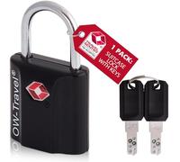OW-Travel Lucchetto Chiave TSA Valigia per Valigie e Bagagli da Viaggio. Lucchetto Piccolo con Chiave per Armadietto Palestra. Lucchetti TSA per USA Nero 1 Pezzo