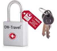 OW-Travel Lucchetto Chiave TSA Valigia per Valigie e Bagagli da Viaggio. Lucchetto Piccolo con Chiave per Armadietto Palestra. Lucchetti TSA per USA Argento 1 Pezzo