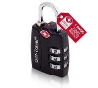 OW-Travel Lucchetto Combinazione Valigia con Indicatore di Apertura TSA per Valigie e Bagagli. Lucchetto Armadietto Palestra e Zaino. Lucchetti TSA per USA a Codice. Serratura Nera 1 Pezzo