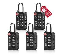 OW-Travel Lucchetto Combinazione Valigia TSA 4 Cifre per Valigie e Bagagli da Viaggio. Lucchetto Armadietto Palestra e Zaino. Lucchetti TSA per USA a Codice. Serratura Nera 5 Pezzi