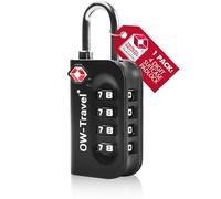 OW-Travel Lucchetto Combinazione Valigia TSA 4 Cifre per Valigie e Bagagli da Viaggio. Lucchetto Armadietto Palestra e Zaino. Lucchetti TSA per USA a Codice. Serratura Nera 1 Pezzo
